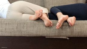 STEP-SISTERS FEET BAREFOOT FOOTSIE IN BED - MOV HD