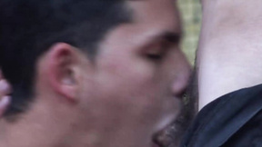 ”Sexy pierced twink Cesar Rose banged hard bareback outdoor”