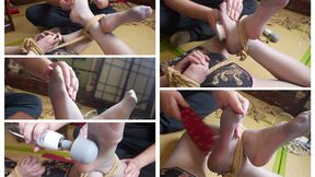 C4SMILF26 MILF hogtied foot binding tickling foot massage electric massager tickling stockings foot fetish