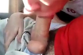 Young Blonde Gives Daddy Roadhead
