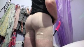 Chain for nippples and cock, dildo for shaved ass