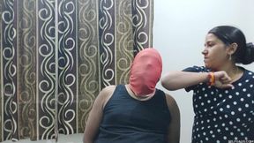 Husband Gagged with Femdom Bondage by Pregnant Indian Wife