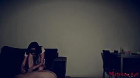 ”Femdom chastity slave trained to polish her nails”