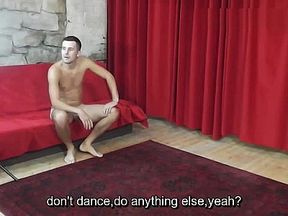 CHUBBY whore teases and dances for sportsman after interview