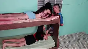 Risky sex in the bunk bed with wife's friend