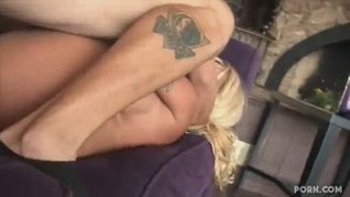 Holly Halston, the big-titted slut, gets her shaved pussy filled with a hard cock