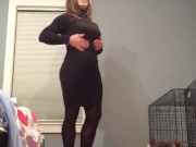 Michaela's day off (female mask, crossdressing, breasts, booty, corset, heels, tight dress, legs)
