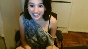 Big boobed sexpot caressing her beautiful body in arousing amateur clip