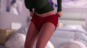 Big huge trans dick blows thick cum all over art while jizzing out loud