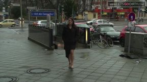 Hot girl gets bound by lover on the streets