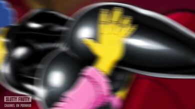 Black Latex cuckold fantasy where Marge sucks the old man