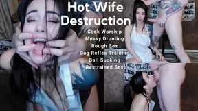 Hot Wife Destruction - Messy Facial Domination and Rough Fuck