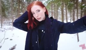 Fucked a Naked Bitch in the Winter Forest Cum in her Mouth  MollyRedWolf PornHub Private