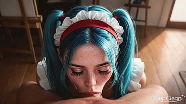 I invited my girlfriend in a maid costume to draw and have a good fuck [AI]