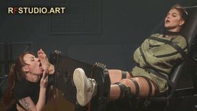 Pandora - Foot Tickled in Straitjacket and Stocks by Brittany and John (FULL HD MP4)