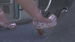 1975 Ford LTD Landau Cranking Template - Sara in her Sunday Dress and Heels 1080p