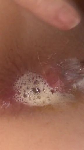 Spectacular moment from "She loves having her tight white ass filled with cum by her"