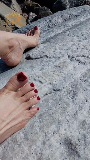 Waves coming for my feet