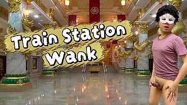 The train station toilet saved a man after getting his cock hard