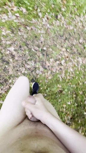 Emotional moment from "Teen has fun naked in the woods, public and risky!"