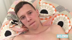 Naughty boy Aaron watches porn and strokes his hard cock!