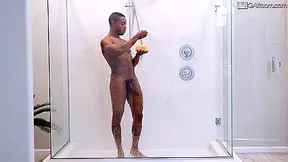 Tommy Creeps His Cock In Black Jocks Tight Hole For Shower Fuck