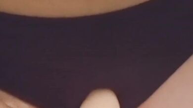 Brunette teases her slick cunt all alone in HD glory