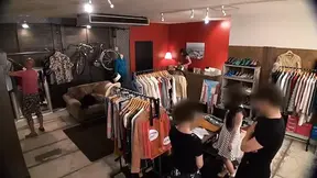 Sensual moments and hidden desires in a quiet fashion shop