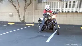 Hairy Valentine Loves Her Vibrating Motorcycle