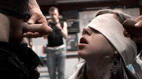 a blindfolded tina gabriel has a couple of cocks inside of her in this one