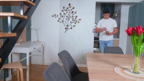 Stepson Caught His Stepmom Masturbating Then Fucked Her and Powerfully Cum on Her Face