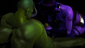 Elf jerking off big green cock