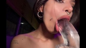 extreme asmr deepthroat session - thick drooling saliva
