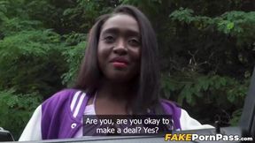 Hot ebony Blair Saenz is ready to to get fucked hard in exchange for cash