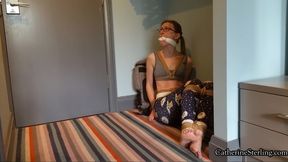 Stealthy Hotel Room Intruder Tied Up, Gagged & Stashed Catherine Sterling in the Corner! Rope Escape Attempt - A Custom Video! SD Version