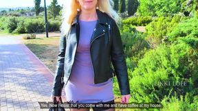 Street Pickup MILF flashes wet pussy no panties gets pounded raw