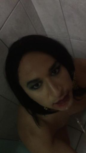Marcela drinking