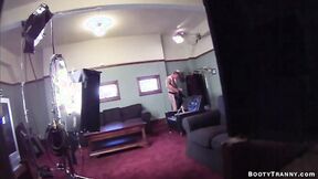 ”Tatted blonde tranny fucks man”