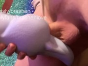 boy fucks his bad dragon fleshlight and cums inside