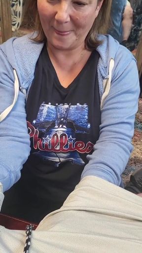 Sexy milf admits to wanting 4 cocks at once she sucks him twice and cums so many times so much cum in public   Clip 1