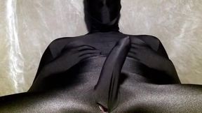 Cumming in Zentai Penis Sheath