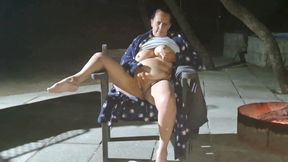 Big Tits MILF Risks Masturbating Outdoors at a Holiday Resort Where Other People Can See Her.