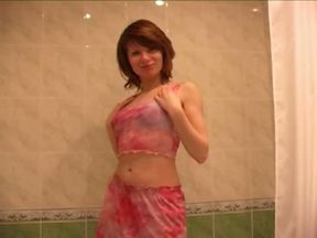 Piss fetish solo clip with amateur girl getting naughty in the bathroom