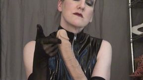 Gloved Handjob with Black Nylon Gloves, JOI