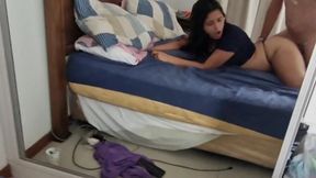 My Stepbrother Finds Me in His Bed in a Thong and Fucks Me