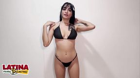 Latina Porn Casting - Skinny Emo Goth Alt Slut Takes Big White Cock BWC