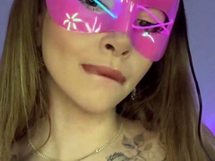 Adrianna Savu's immense knockers and thumbs drain the