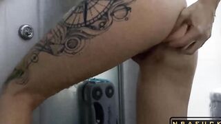 Anal Caresses with a Dildo in the Shower
