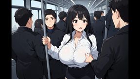 Anime public bus threesome sex