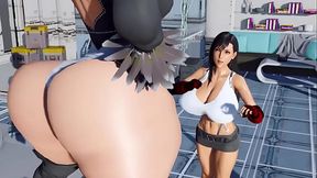 Tifa and 2B massive giantess and breast expansion
